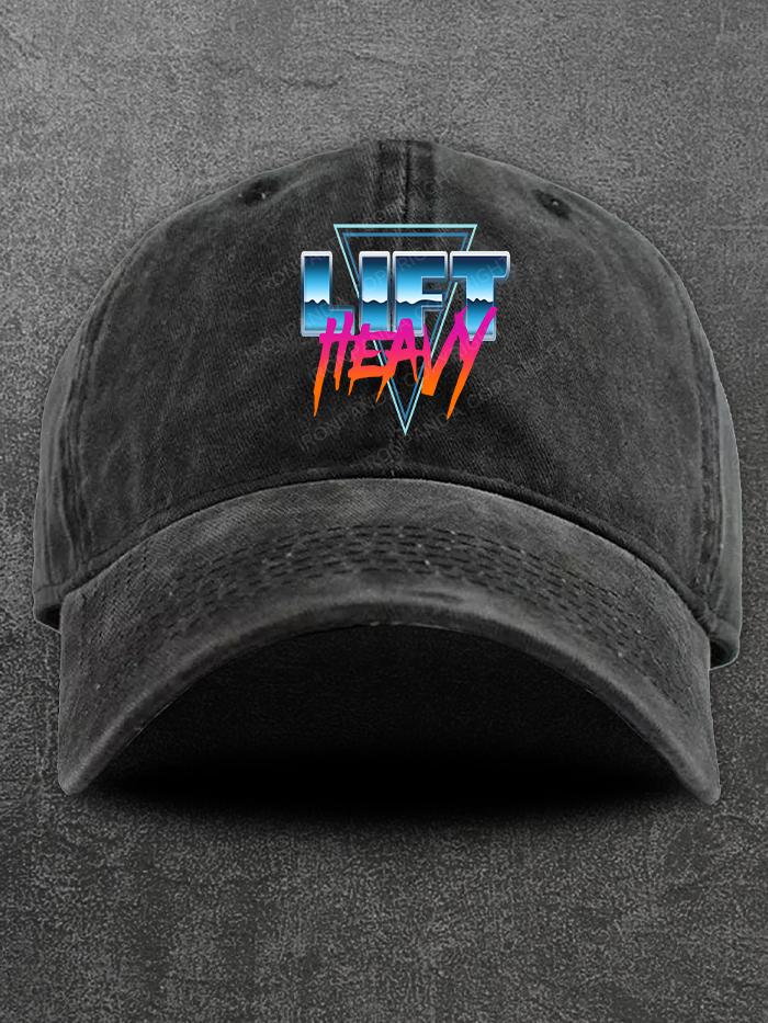 Lift Heavy Washed Gym Cap