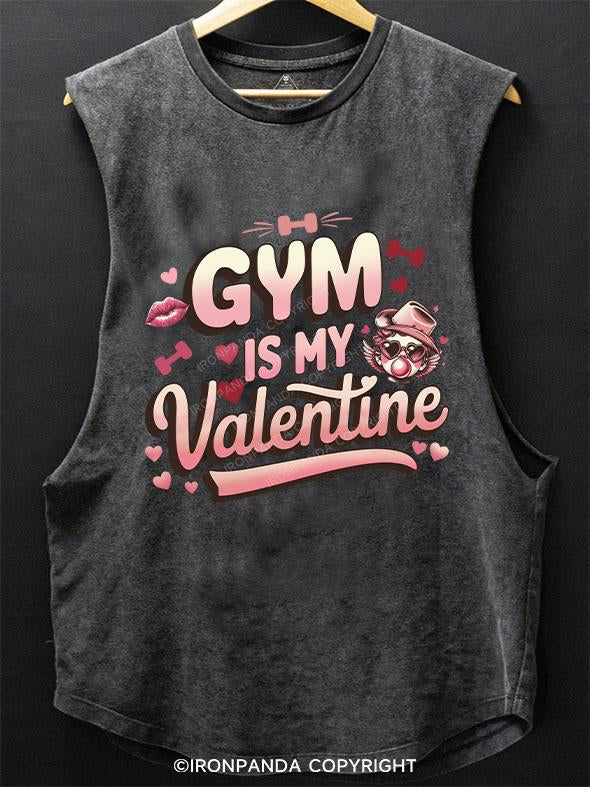 GYM IS MY VALENTINE SCOOP BOTTOM COTTON TANK