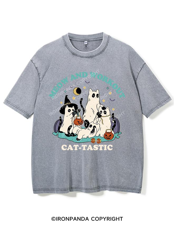 MEOW AND WORKOUT CAT-TASTIC VINTAGE GYM SHIRT