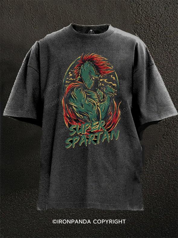 Super Warrior Spartan Washed Gym Shirt