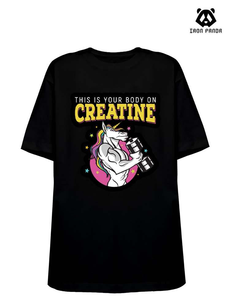 THIS IS YOUR BODY ON CREATINE Loose fit cotton  Gym T-shirt