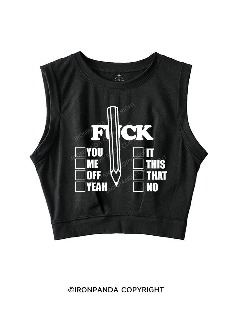 PICK YOUR FUCKING MOOD SLEEVELESS CROP TOPS