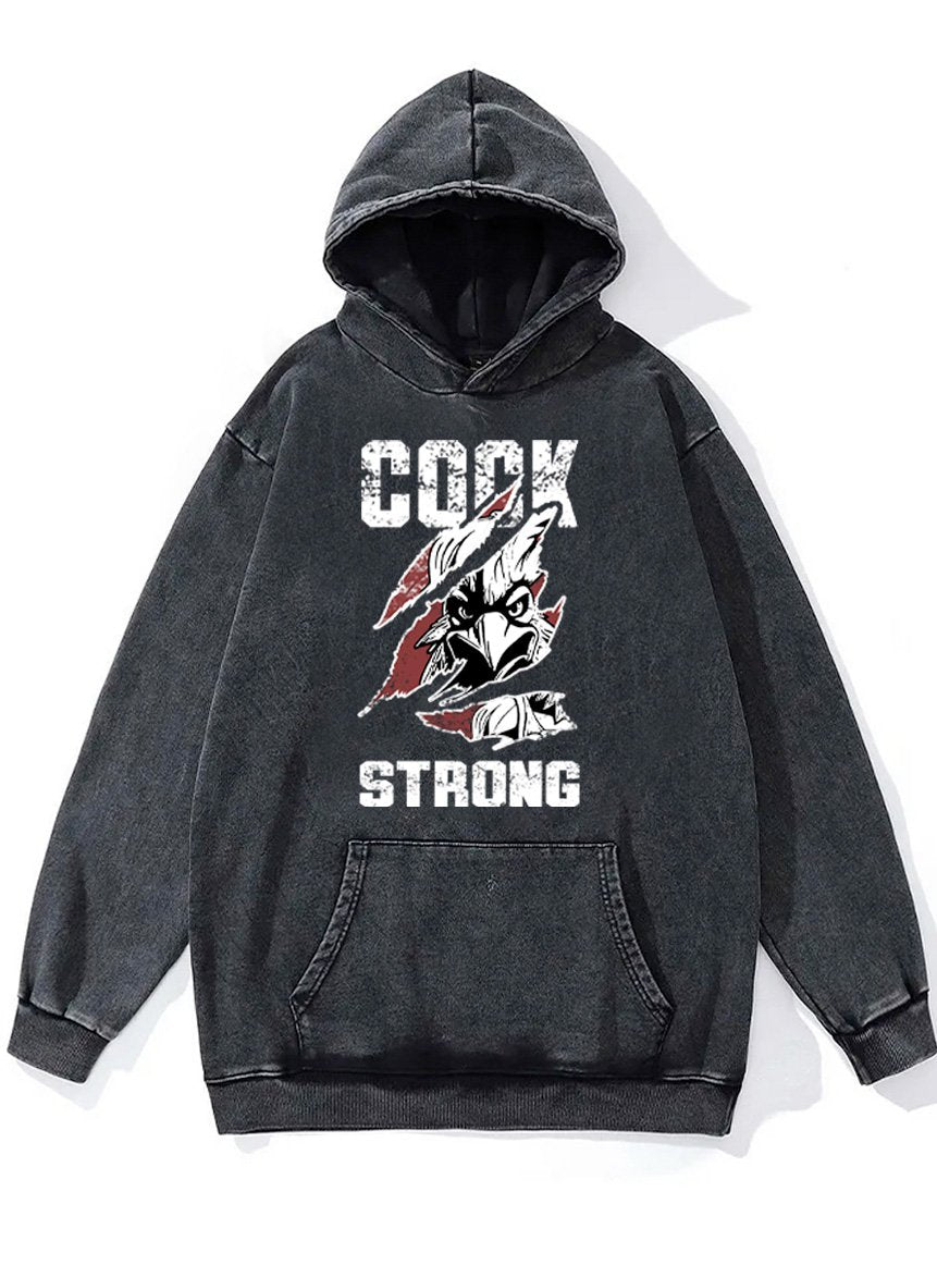 cock strong Washed Gym Hoodie