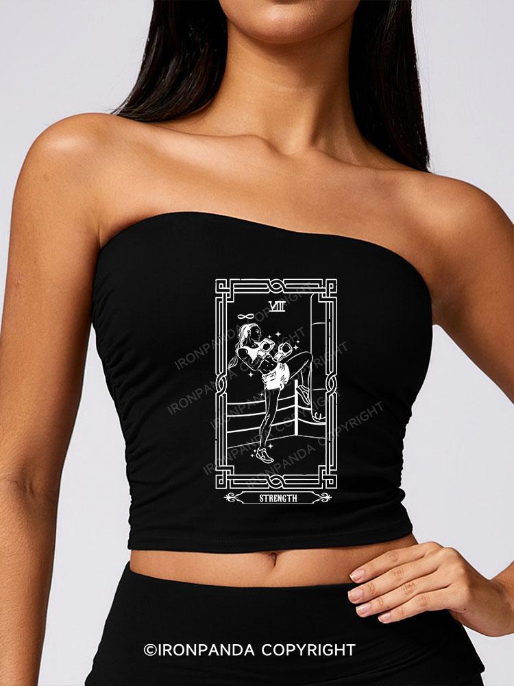 THE BOXING TAROT CARD SPORT BOOB TUBE TOP