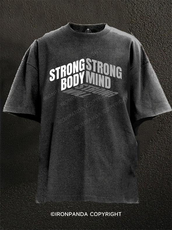 Strong Body Strong Mind Washed Gym Shirt