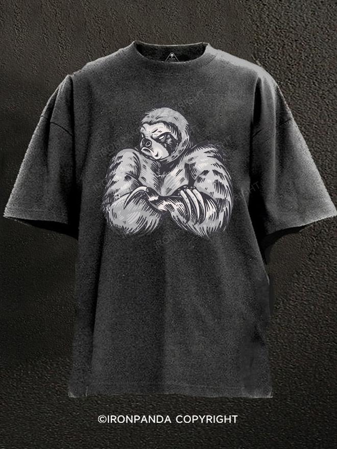 muscular sloth bodybuilder Washed Gym Shirt