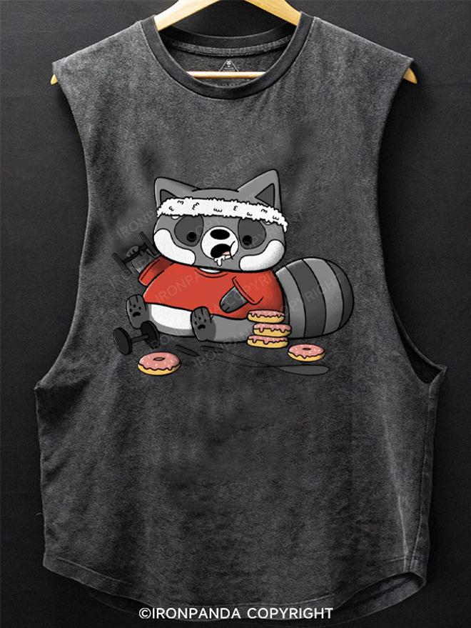 racoon (Donut) Workout SCOOP BOTTOM COTTON TANK