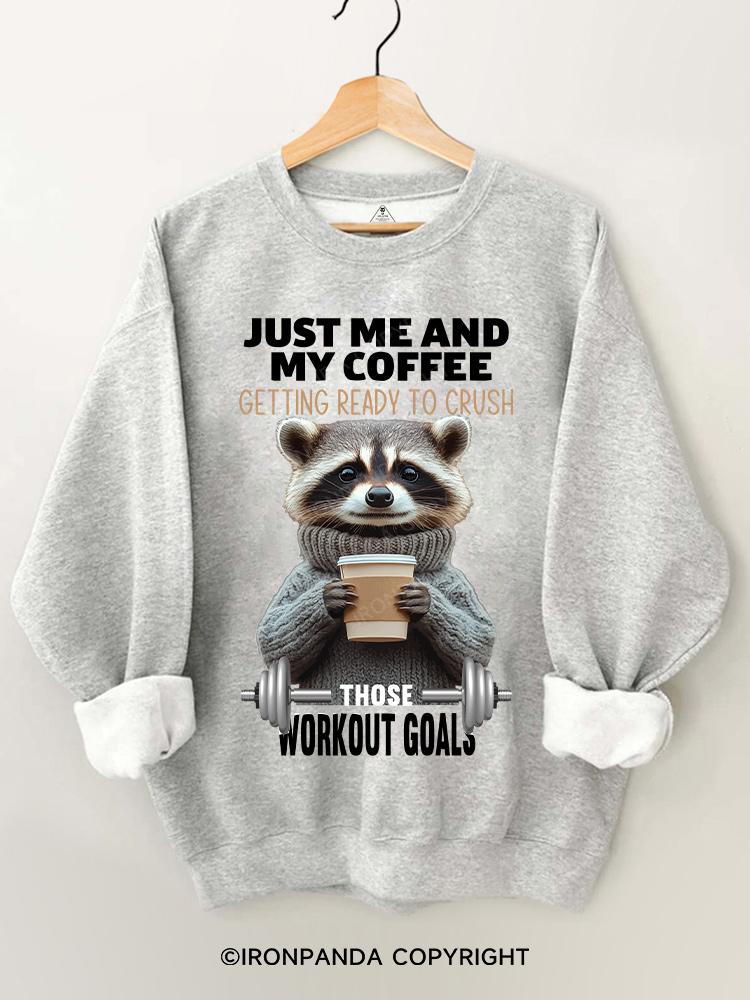 those workout goals raccoon Gym Sweatshirt