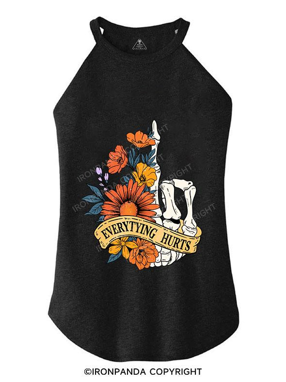 EVERYTHING HURTS TRI ROCKER COTTON TANK