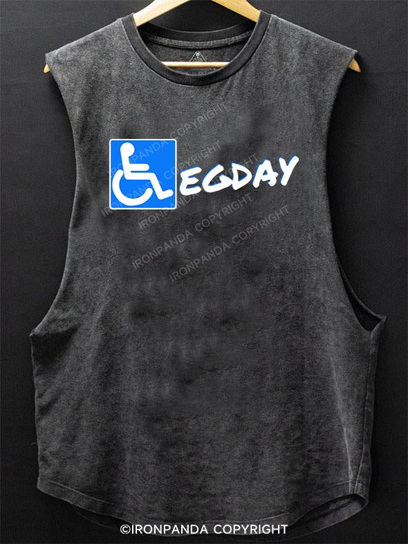 LEGDAY DISABLED SIGN SCOOP BOTTOM COTTON TANK