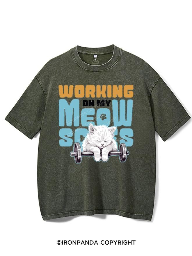 WORKING ON MY MEOWSCLES VINTAGE GYM SHIRT