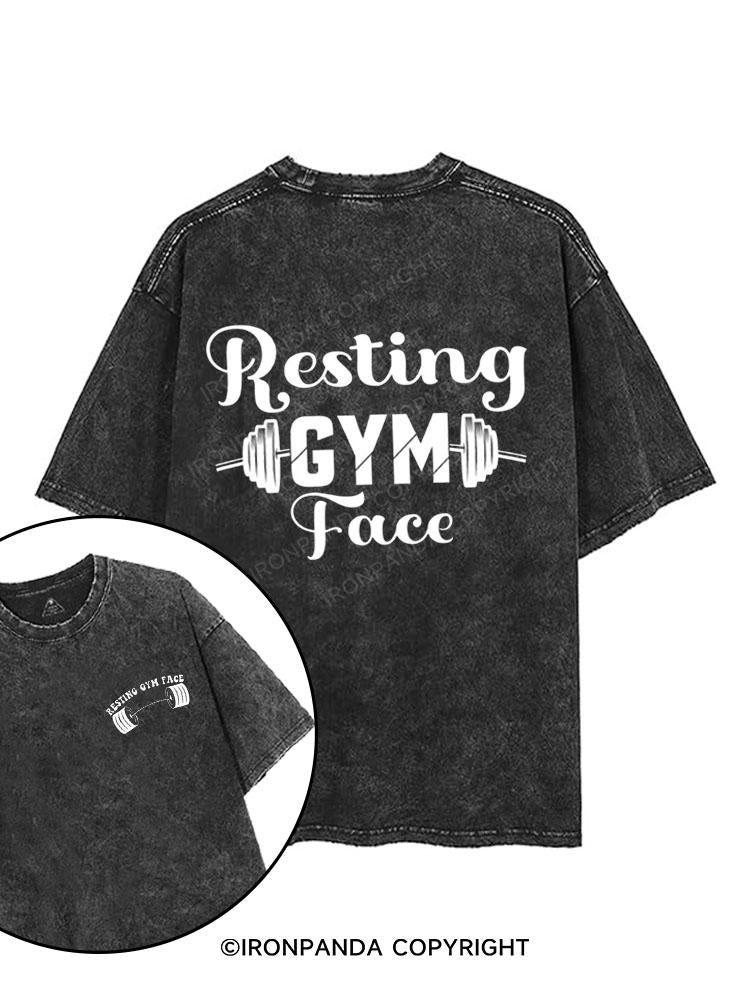 Resting Gym Face printed Gym Shirt