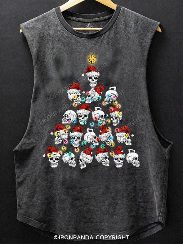 MERRY LIFTMAS SKELETON SCOOP BOTTOM COTTON TANK