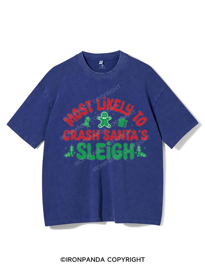 MOST LIKELY TO CRASH SANTA'S SLEIGH VINTAGE GYM SHIRT