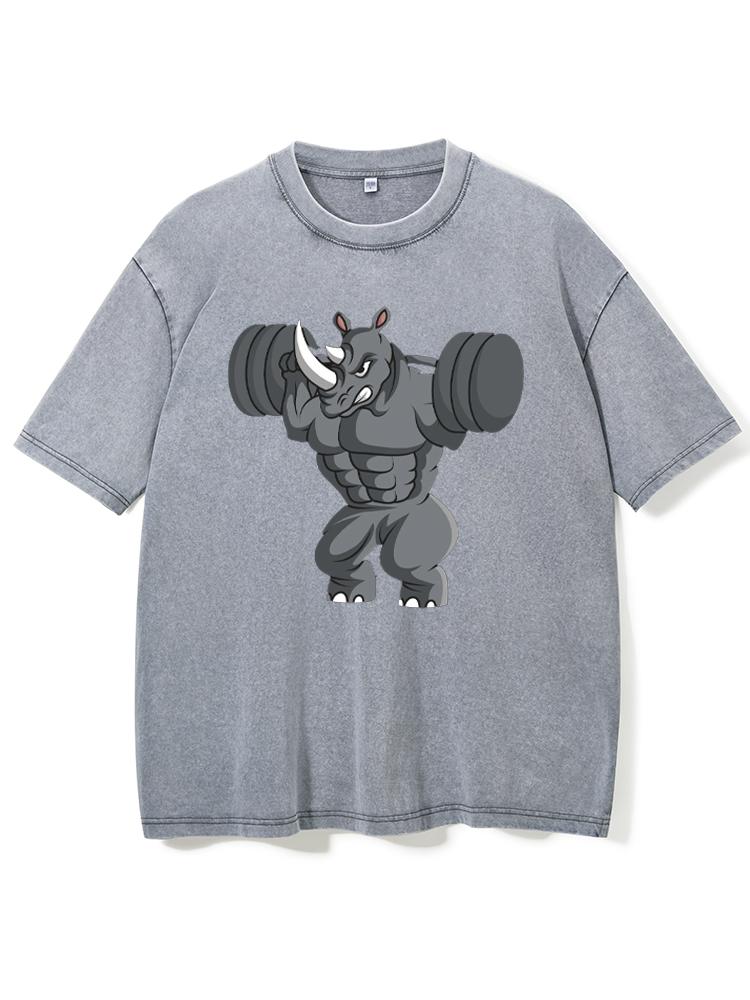 Weightlifting Rhino Washed Gym Shirt