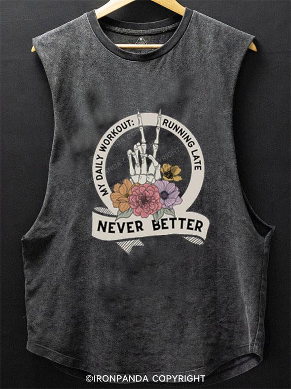 NEVER BETTER  SCOOP BOTTOM COTTON TANK