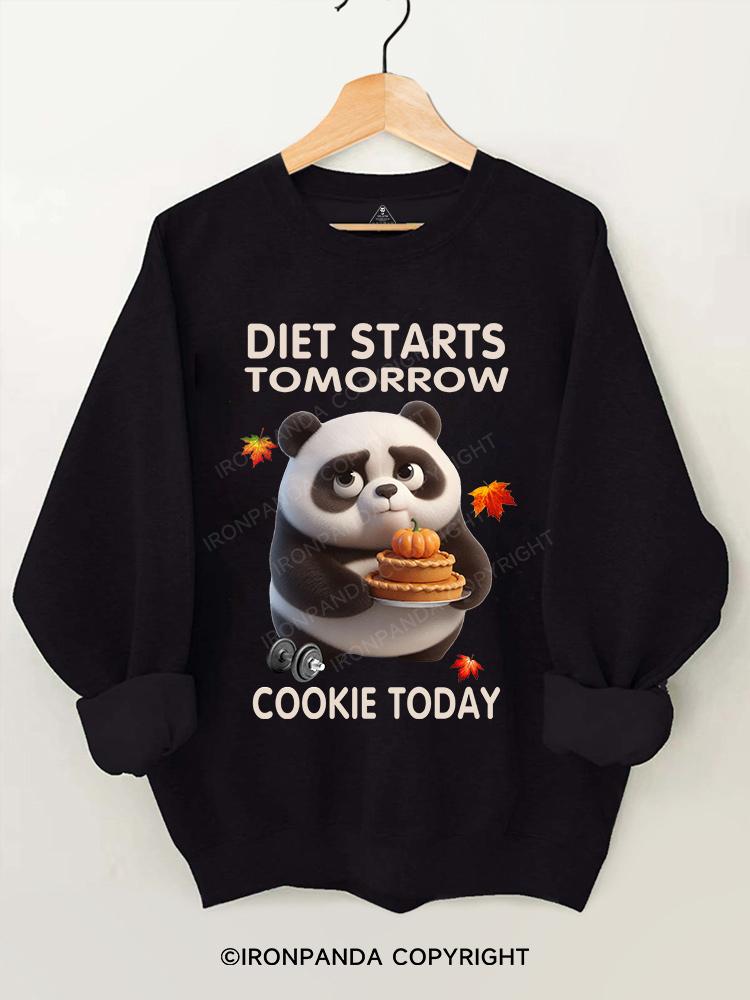 diet starts tomorrow cookie today Gym Sweatshirt