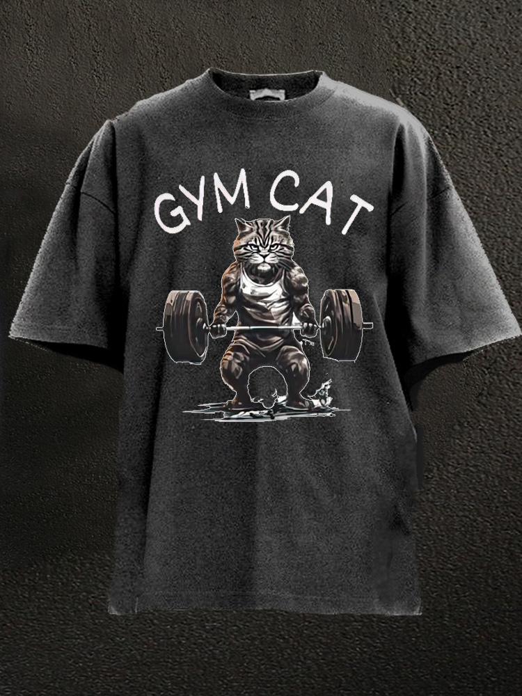 Gym Cat Washed Gym Shirt