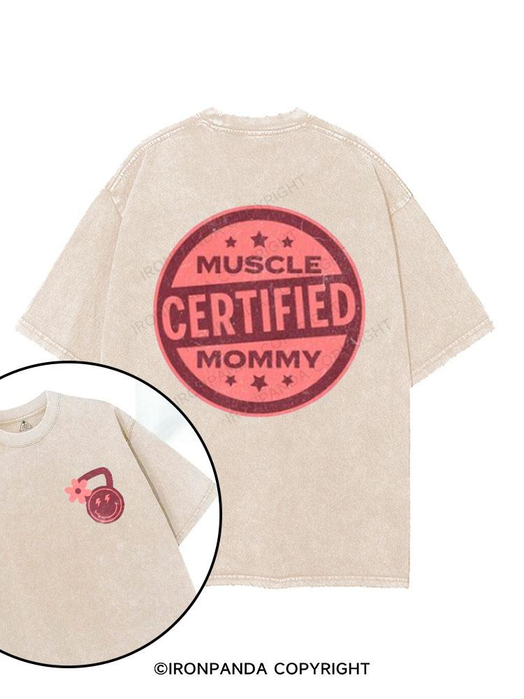 certified muscle mommy printed Gym Shirt