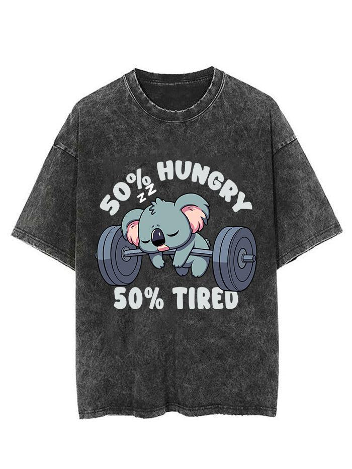 KOALA 50% HUNGRY 50% TIRED   VINTAGE GYM SHIRT