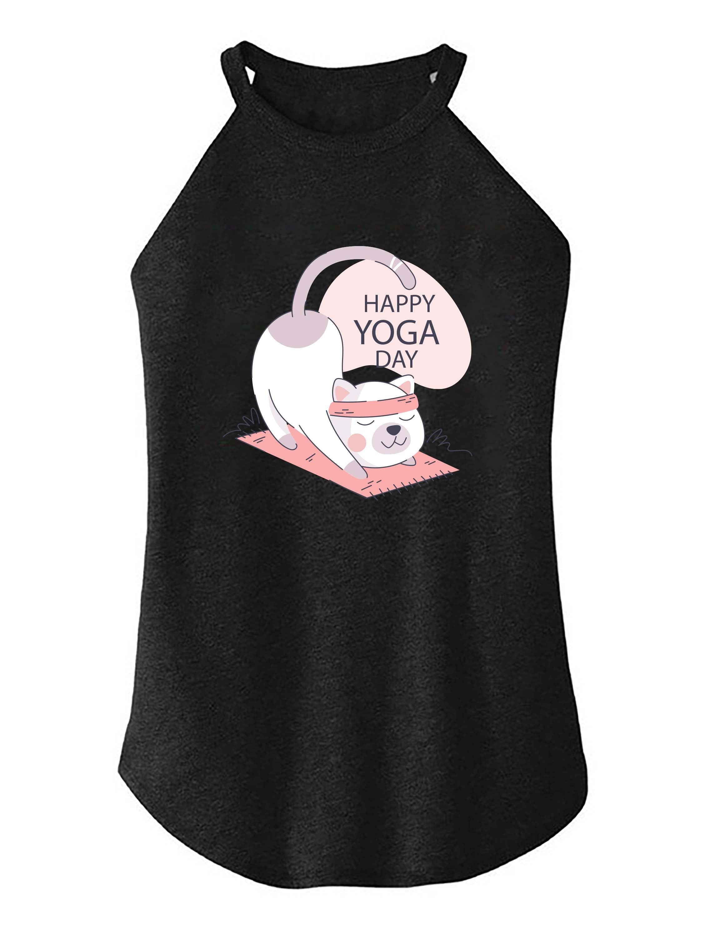 Happy yoga day TRI ROCKER COTTON TANK