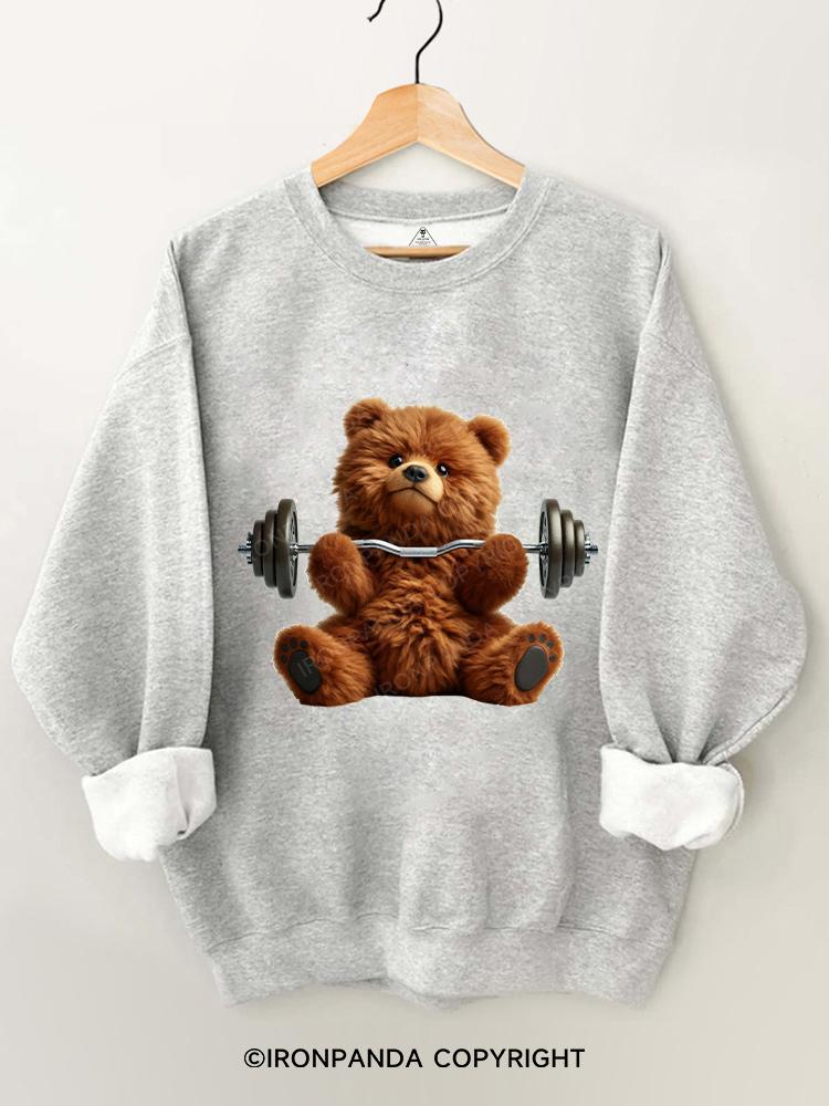 BROWN BEAR REPPIN' HEAVY  Gym Sweatshirt