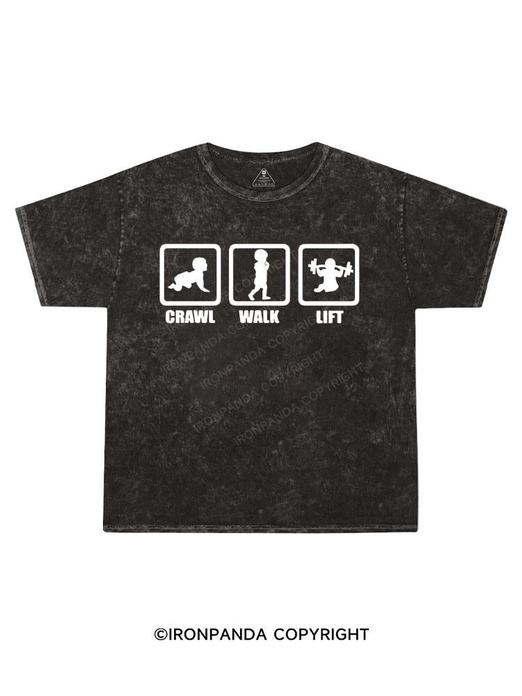 Crawl, Walk, Lift Kids Washed T-Shirt