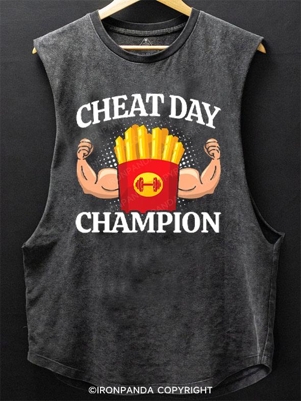 Cheat Day french fries SCOOP BOTTOM COTTON TANK