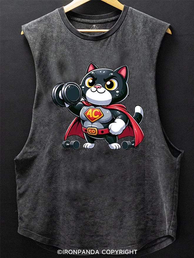 The Superhero Cat SCOOP BOTTOM COTTON TANK