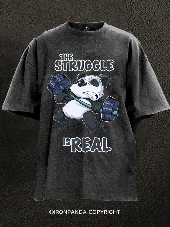 The Struggle Is Real Panda Washed Gym Shirt