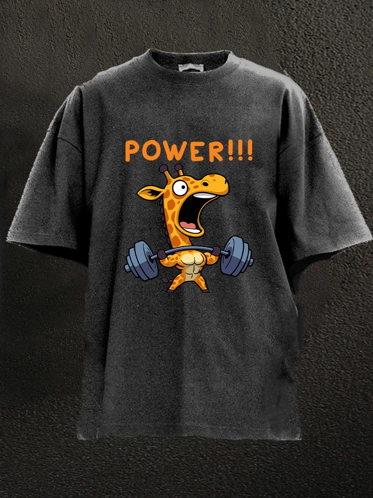 giraffe power Washed Gym Shirt