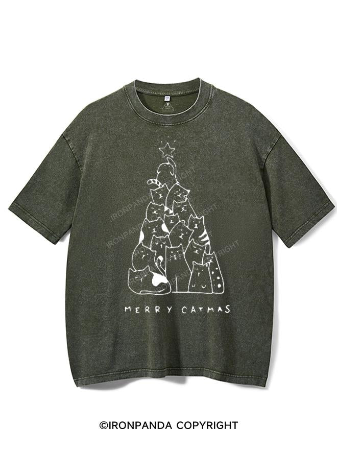 MERRY CATMAS VINTAGE GYM SHIRT