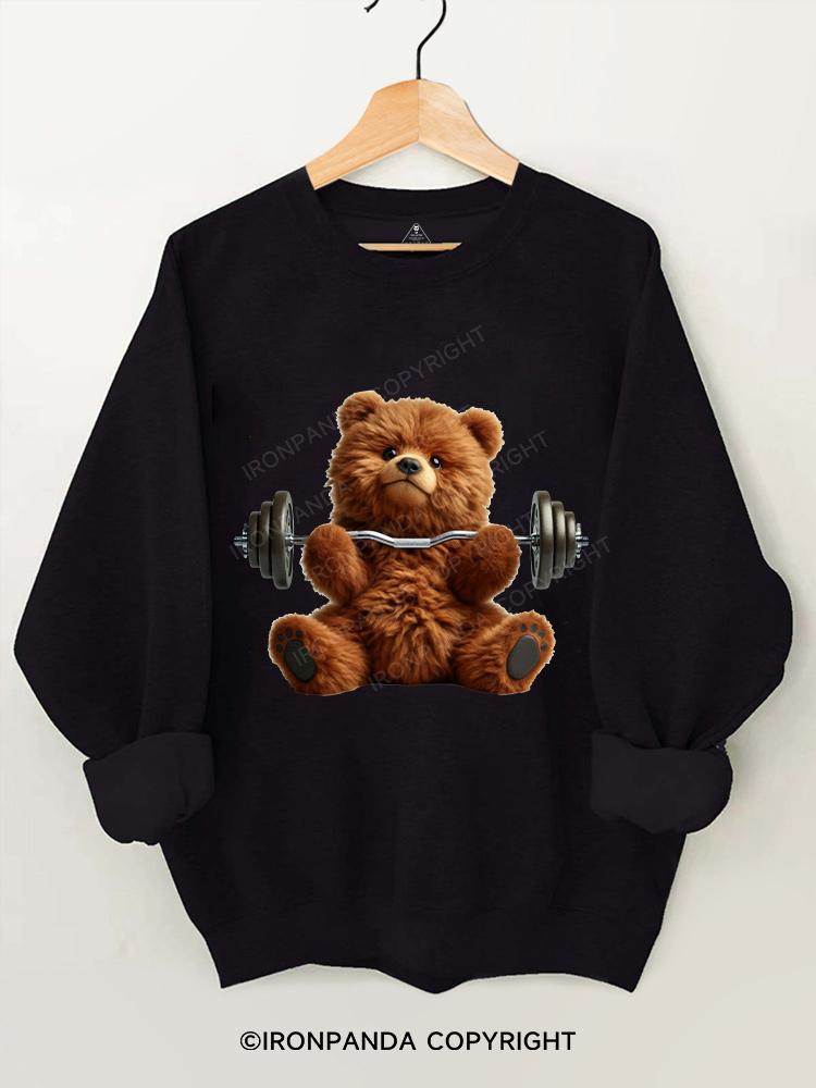 BROWN BEAR REPPIN' HEAVY  Gym Sweatshirt