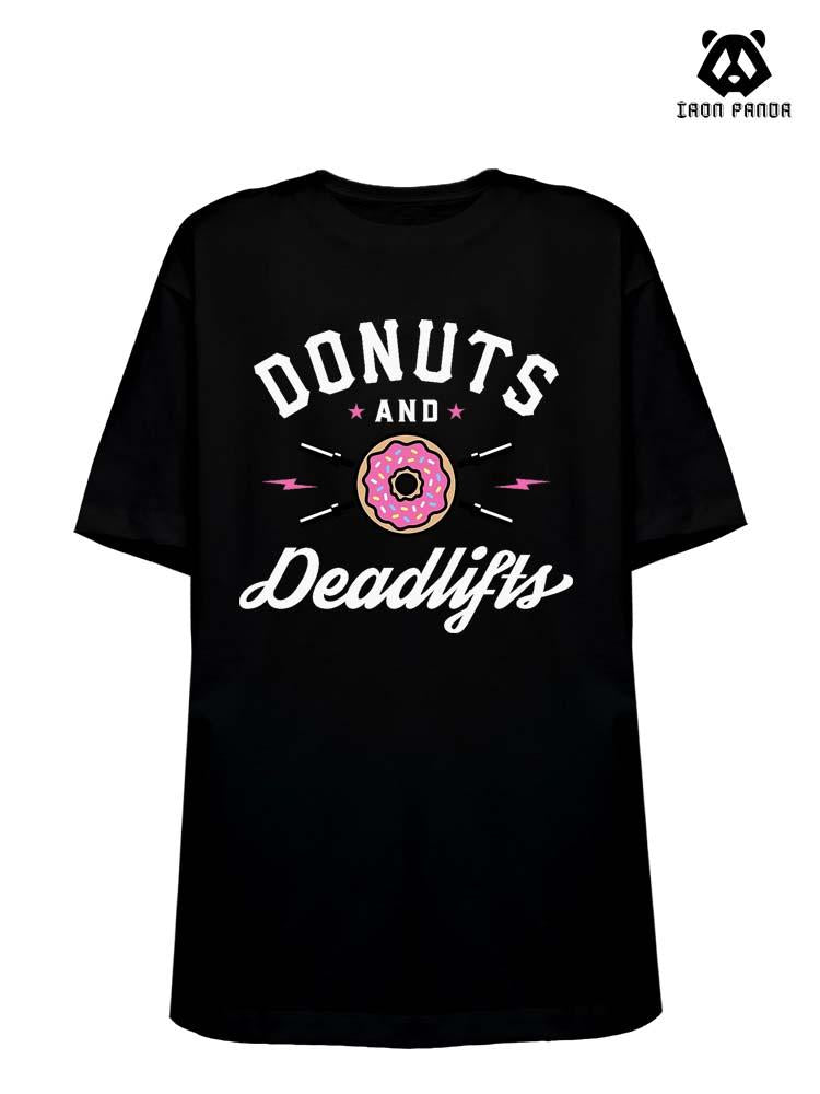 Donuts And Deadlifts Loose fit cotton  Gym T-shirt