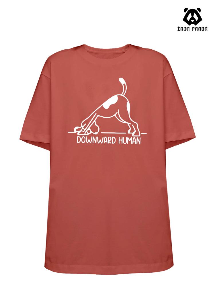 downward human Loose fit cotton  Gym T-shirt