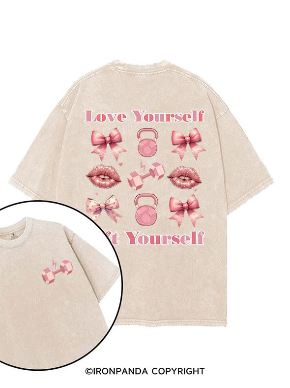 LOVE YOURSELF LIFT YOURSELF printed Gym Shirt