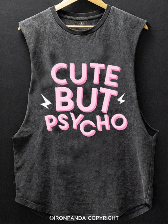 CUTE BUT PSYCHO SCOOP BOTTOM COTTON TANK