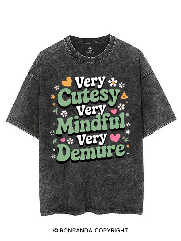 VERY CUTESY VERY MINDFUL VERY DEMURE VINTAGE GYM SHIRT