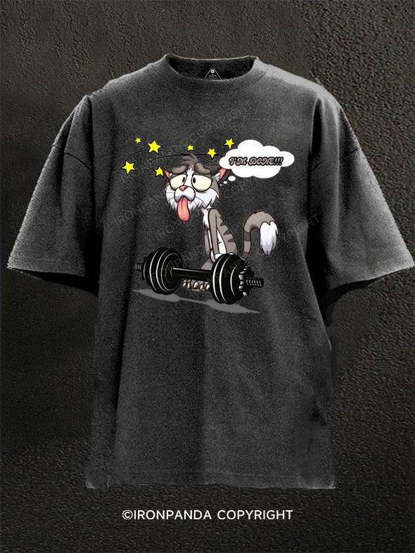 Cat Weightlifting Washed Gym Shirt