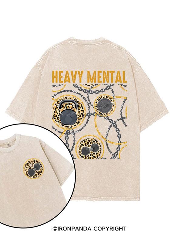 HEAVY MENTAL printed Gym Shirt