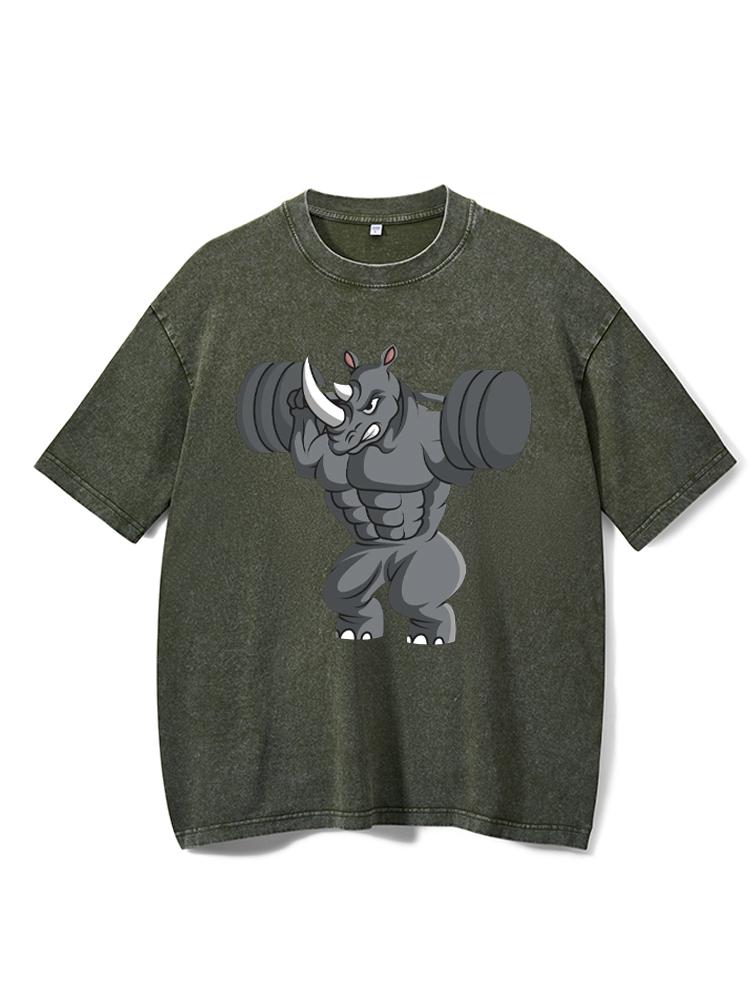 Weightlifting Rhino Washed Gym Shirt