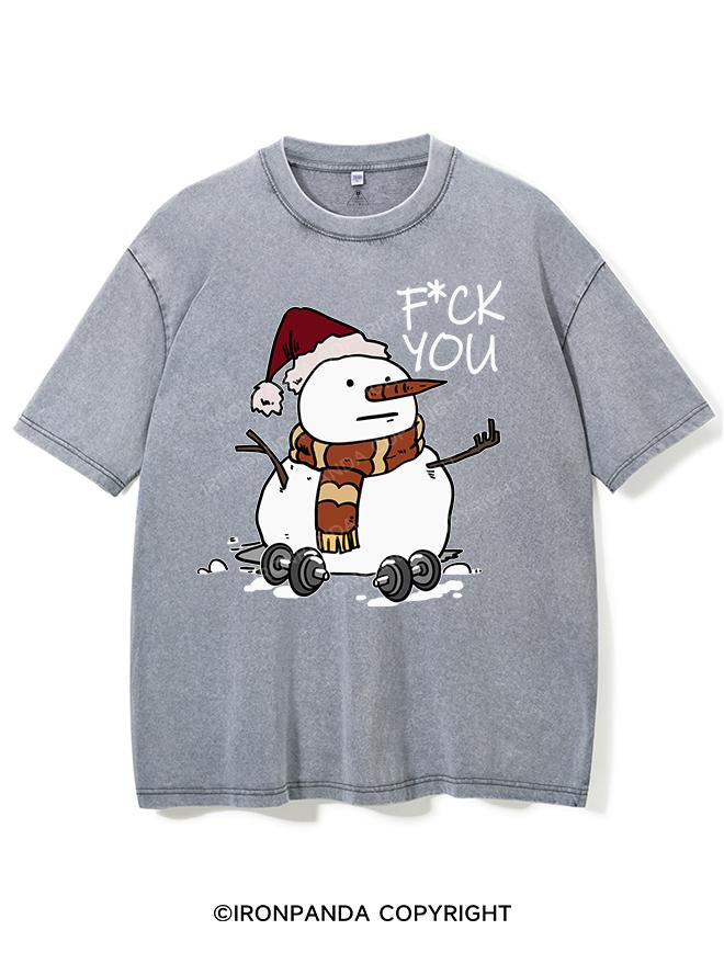 SNOWMAN FUCK YOU VINTAGE GYM SHIRT