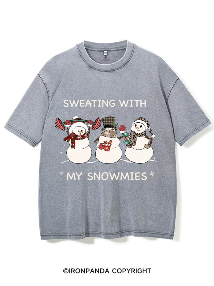 SWEATING WITH MY SNOWMIES VINTAGE GYM SHIRT