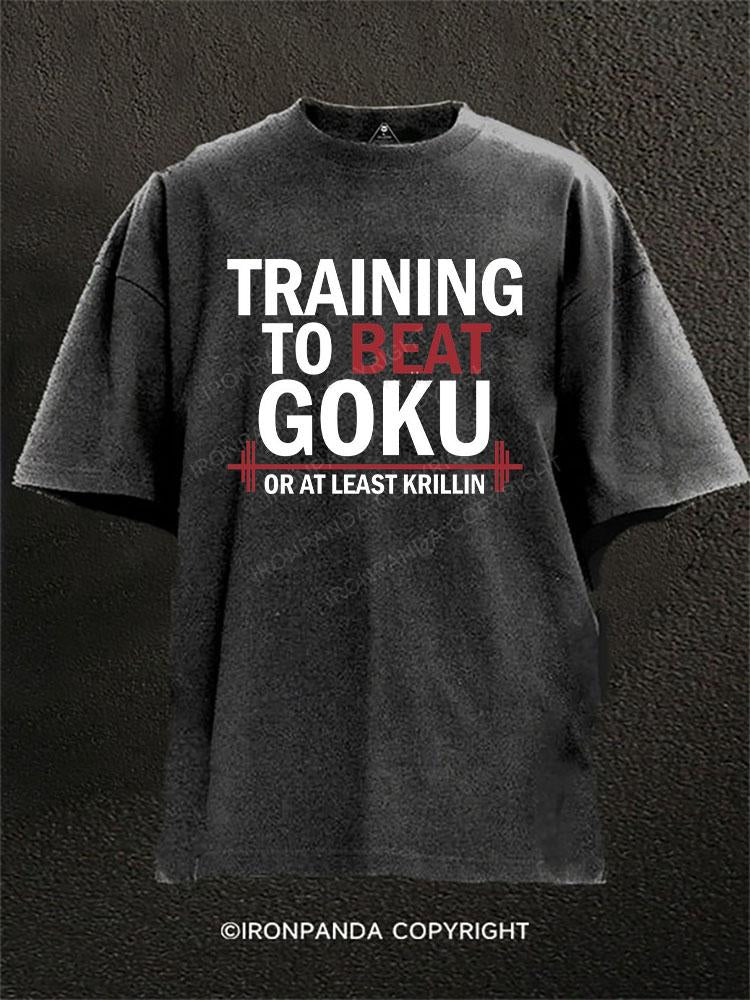 Training to beat Goku! Or at least Krillin Washed Gym Shirt