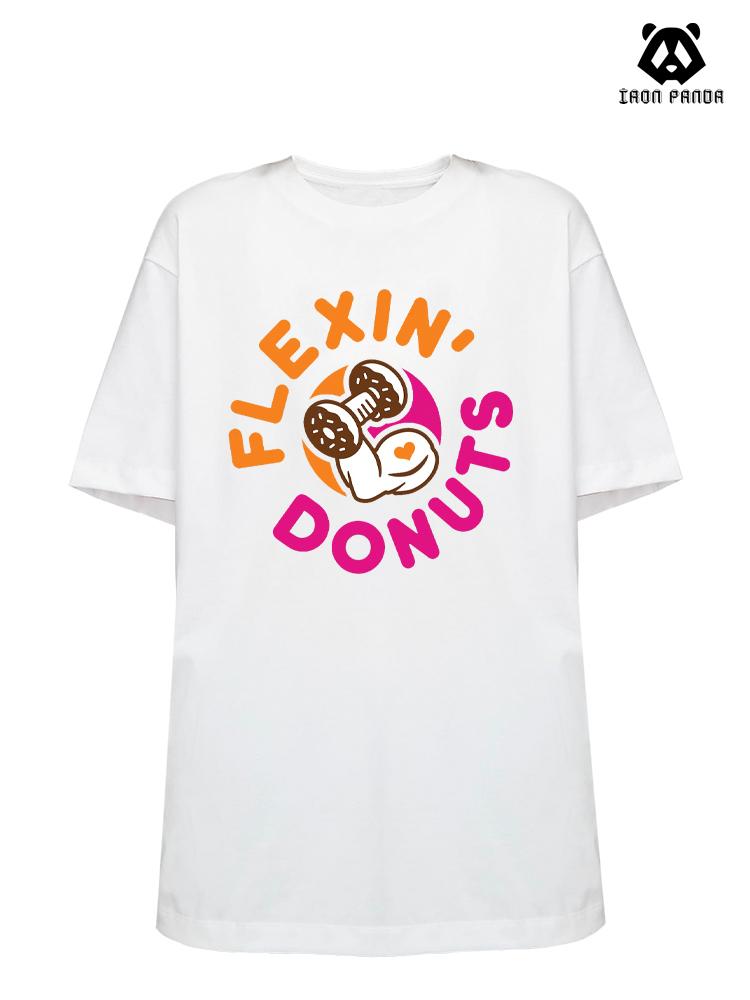 FLEXIN DONUTS Loose fit cotton  Gym T-shirt