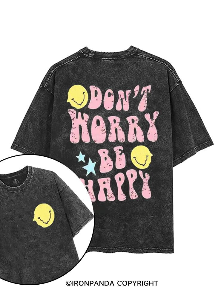 DON'T WORRY BE HAPPY printed Gym Shirt