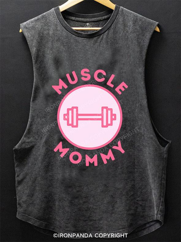 MUSCLE MOMMY PINK SCOOP BOTTOM COTTON TANK