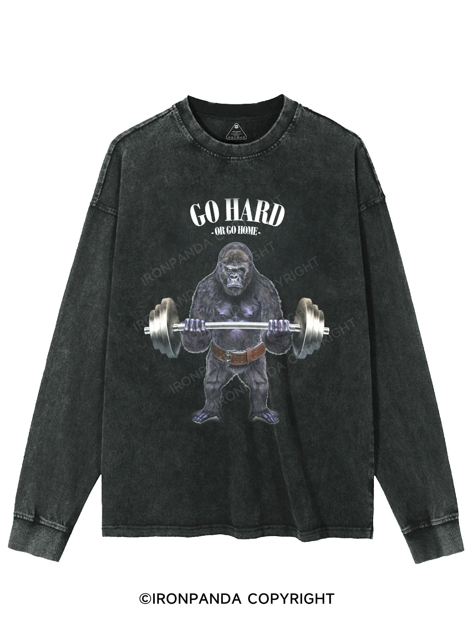 Gorilla Weightlifting WASHED LONG SLEEVE SHIRT