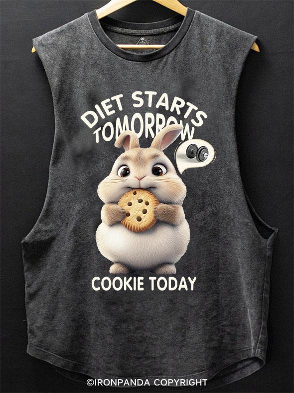 diet starts tomorrow cookie today rabbit SCOOP BOTTOM COTTON TANK