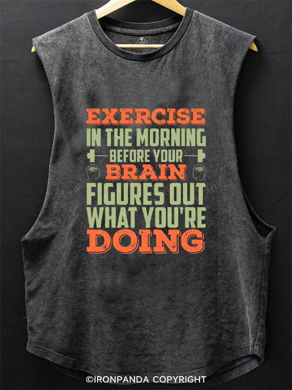 EXERCISE IN THE MORNING SCOOP BOTTOM COTTON TANK